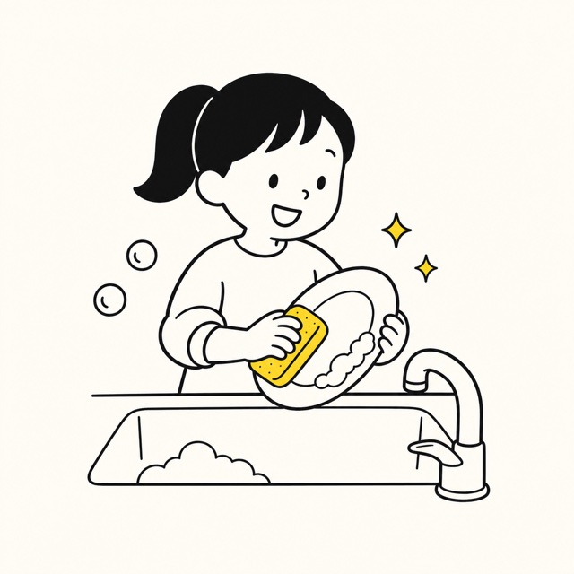 おこづかいペイのお手伝いイラスト
